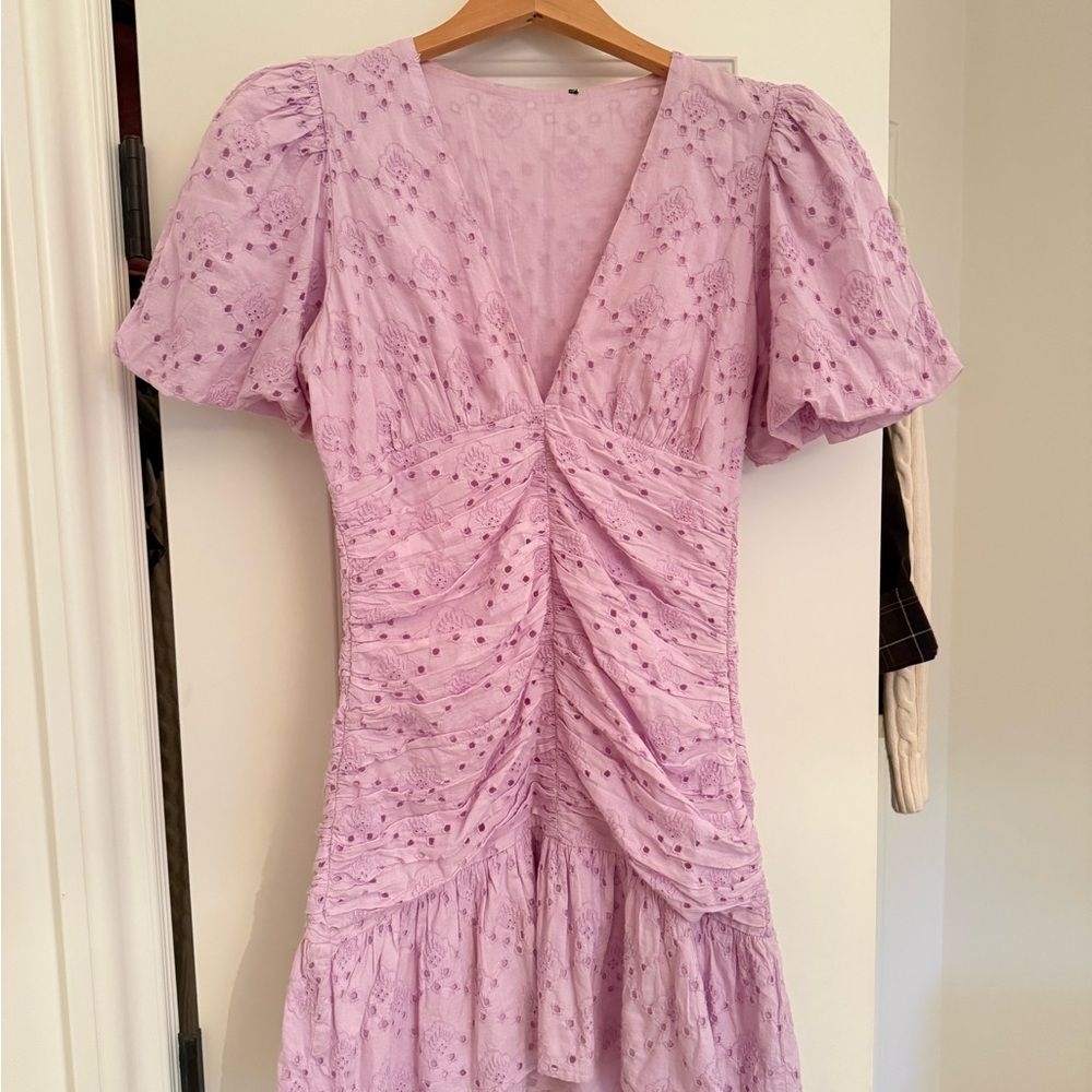Zara Lavender Ruched Mini Dress